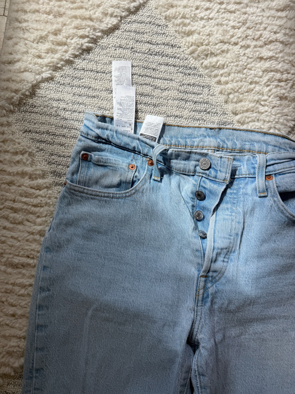 Levi's Light Blue High-Rise Button-Fly Jeans